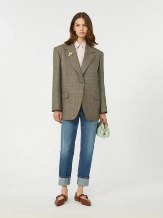 Blazer oversize en laine, marron