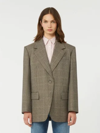 Blazer oversize en laine, marron