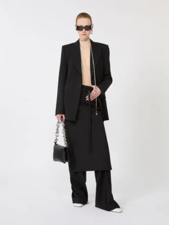 Blazer sur mesure en Pure Wool stretch naturelle, noir