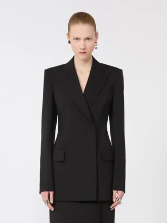 Blazer sur mesure en Pure Wool stretch naturelle, noir