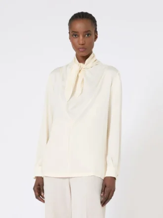 Blouse en charmeuse de soie, ivoire