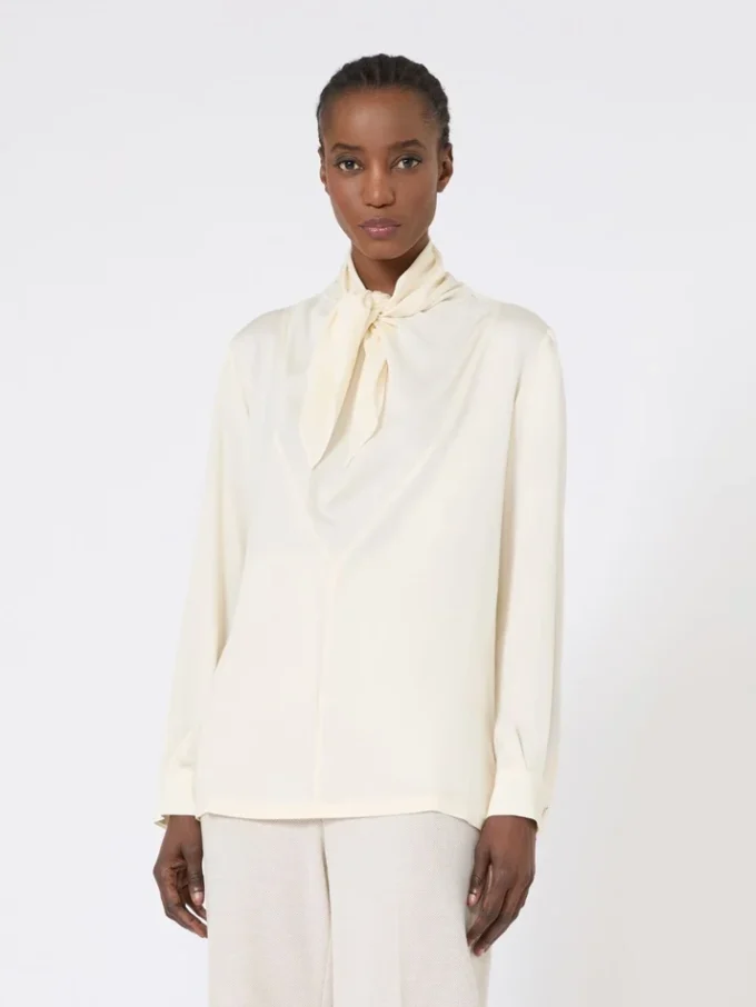 Blouse en charmeuse de soie, ivoire Blouse en charmeuse de soie, ivoire
