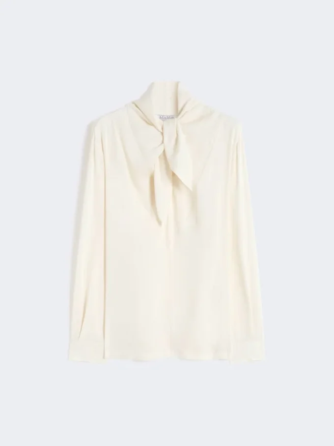 Blouse en charmeuse de soie, ivoire Blouse en charmeuse de soie, ivoire