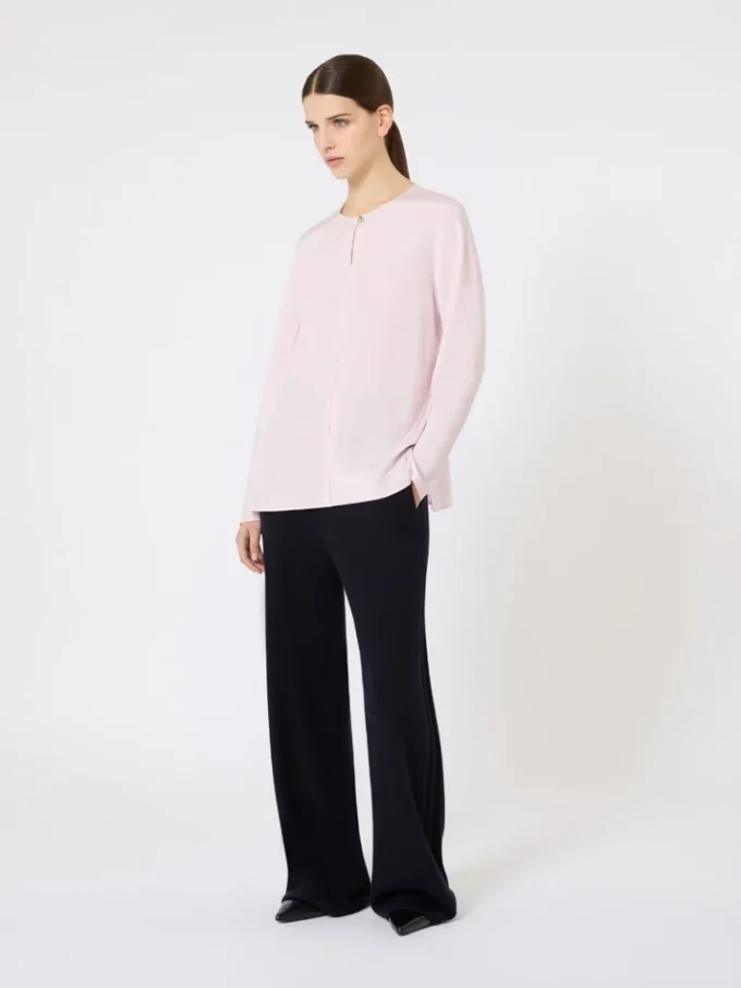 Blouse en crêpe de Chine de soie, rose Blouse en crêpe de Chine de soie, rose