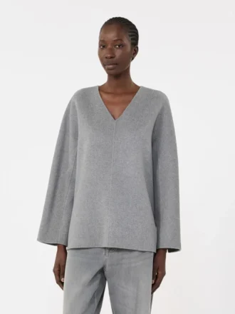 Blouse en laine, gris moyen