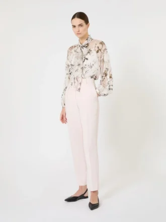 Blouse en mousseline imprimée, blanche
