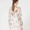 Blouse en mousseline imprimée, blanche Blouse en mousseline imprimée, blanche