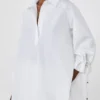 Blouse en popeline de coton, blanc optique Blouse en popeline de coton, blanc optique