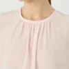 Blouse en soie à col rond, rose Blouse en soie à col rond, rose