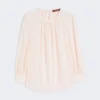 Blouse en soie à col rond, rose Blouse en soie à col rond, rose