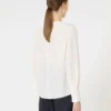 Blouse en soie à col rond, soie Blouse en soie à col rond, soie
