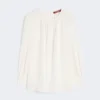 Blouse en soie à col rond, soie Blouse en soie à col rond, soie
