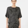 Blouse en soie imprimée, noir et blanc Blouse en soie imprimée, noir et blanc