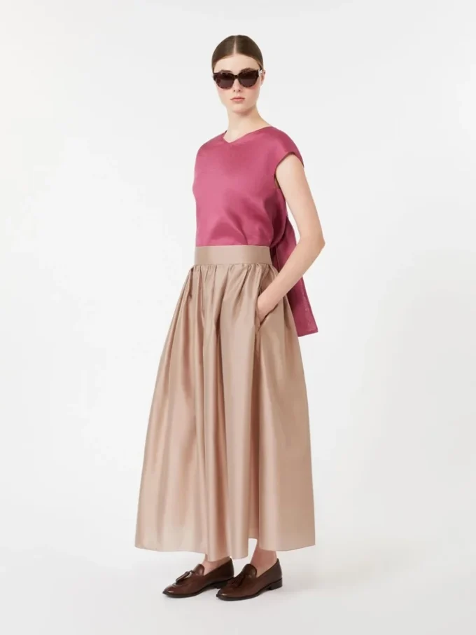 Blouse en toile de ramie, cyclamen