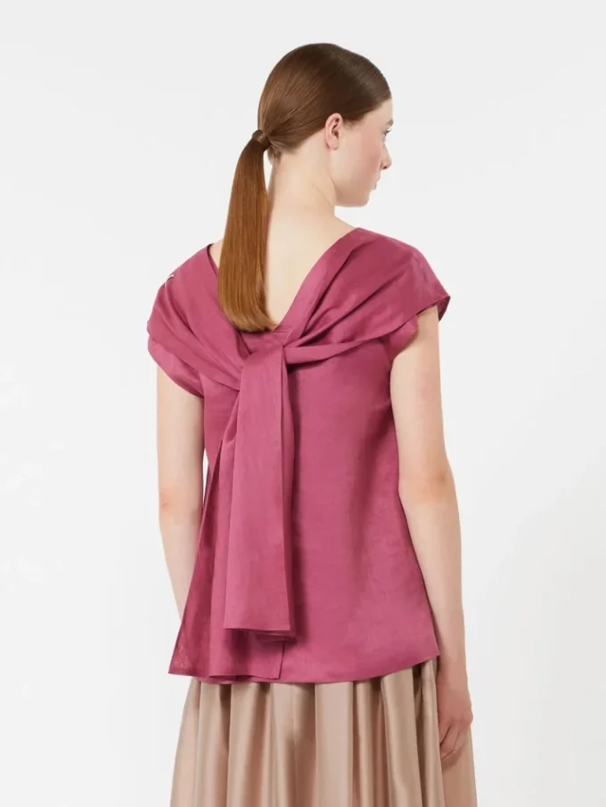 Blouse en toile de ramie, cyclamen