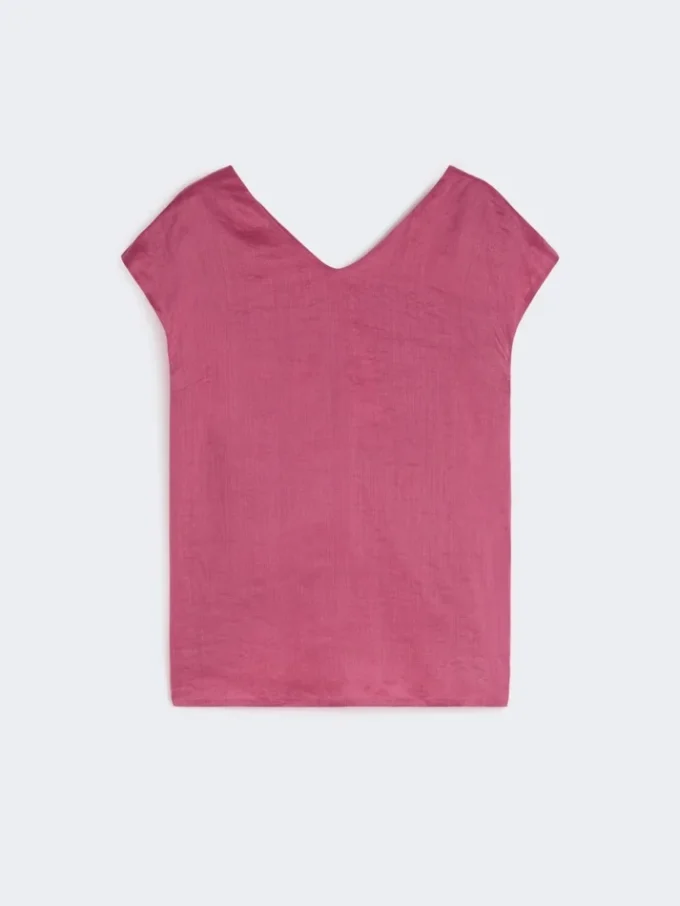 Blouse en toile de ramie, cyclamen