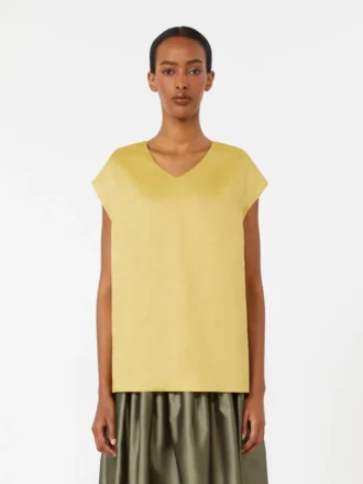 Blouse en toile de ramie, jaune vif