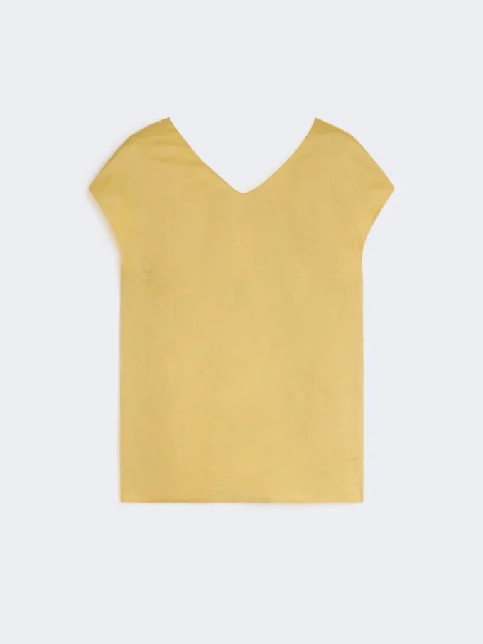 Blouse en toile de ramie, jaune vif Blouse en toile de ramie, jaune vif