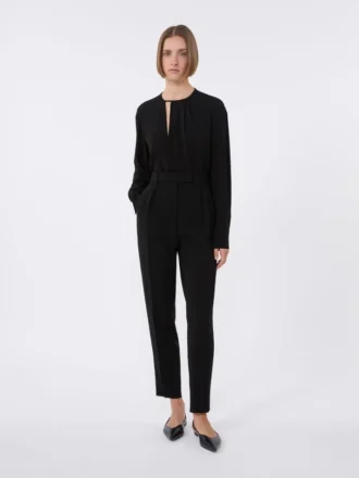 Blouse légère en cady, noire