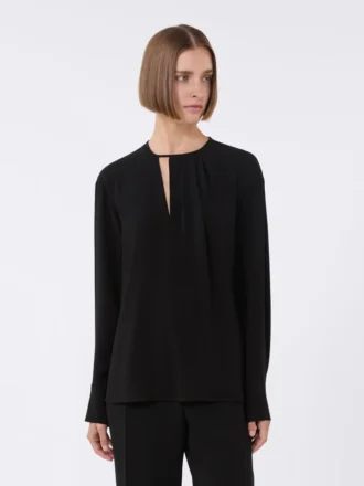 Blouse légère en cady, noire