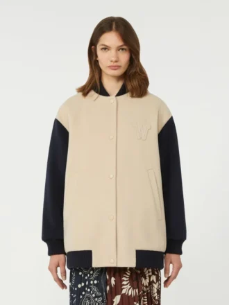 Blouson aviateur en laine Double Face, couleur sable