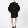 Blouson aviateur oversize en laine, noir Blouson aviateur oversize en laine, noir