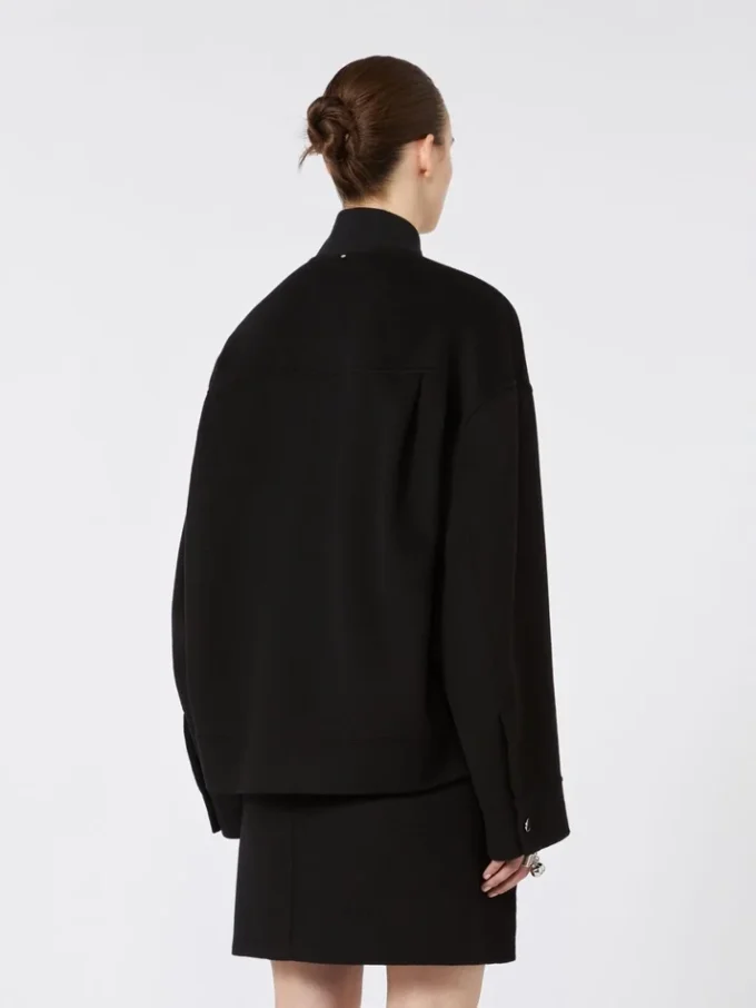 Blouson aviateur oversize en laine, noir Blouson aviateur oversize en laine, noir