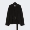 Blouson aviateur oversize en laine, noir Blouson aviateur oversize en laine, noir
