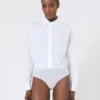 Body chemise en popeline, blanc optique Body chemise en popeline, blanc optique
