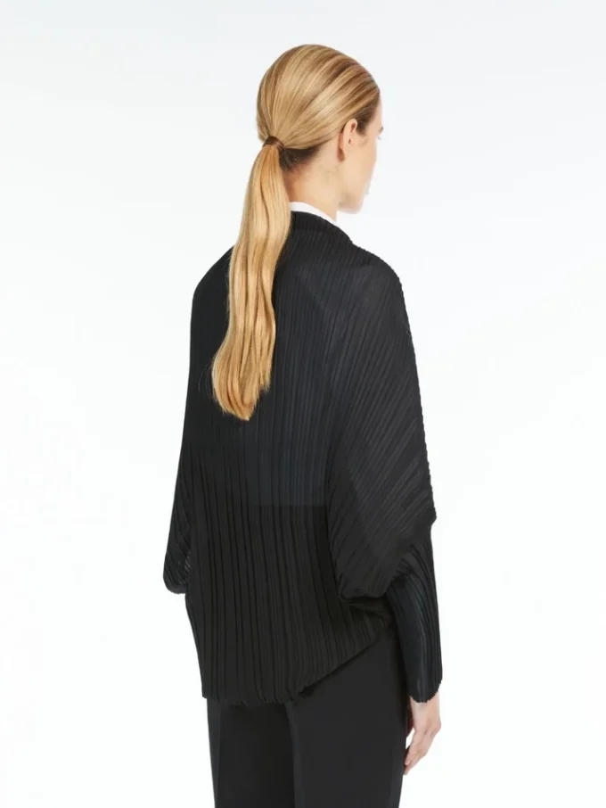 Boléro en tissu plissé, noir Boléro en tissu plissé, noir