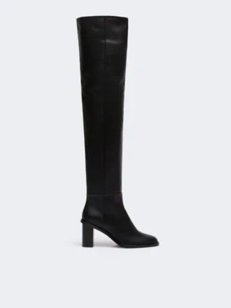 Bottes cuissardes en cuir, noires