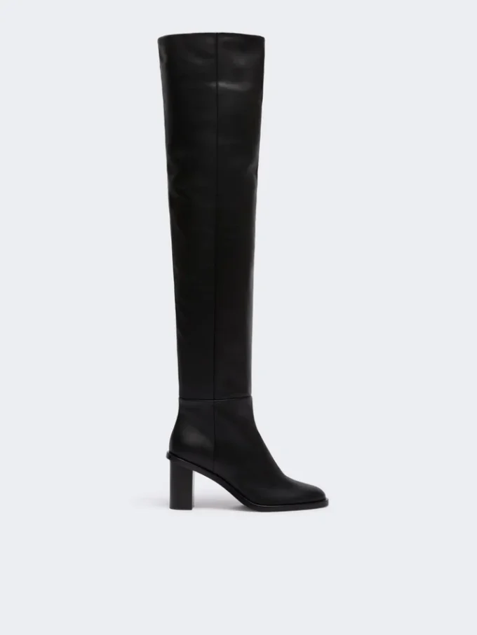 Bottes cuissardes en cuir, noires
