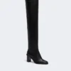 Bottes cuissardes en cuir, noires