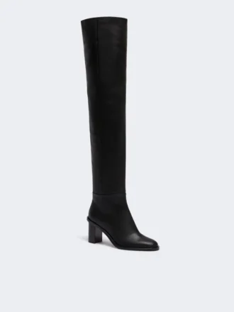 Bottes cuissardes en cuir, noires