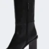 Bottes cuissardes en cuir, noires