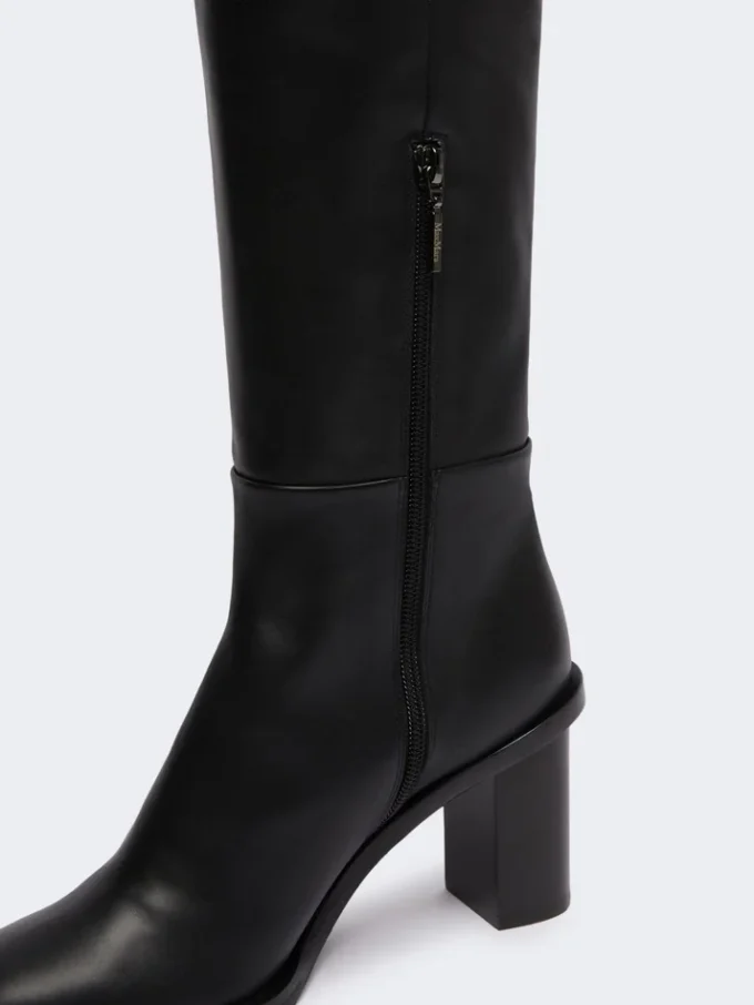 Bottes cuissardes en cuir, noires