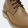 Bottes de combat en cuir, marron noisette
