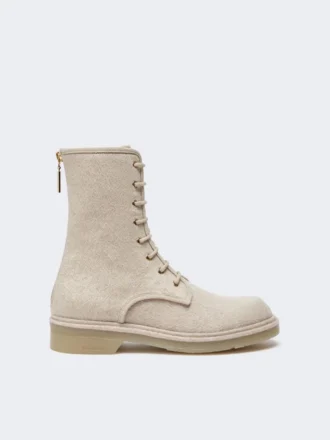 Bottes de combat en pur cachemire, beige