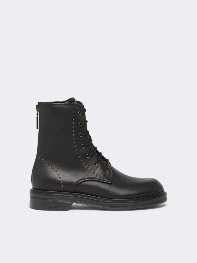Bottes militaires en cuir, noires Bottes militaires en cuir, noires