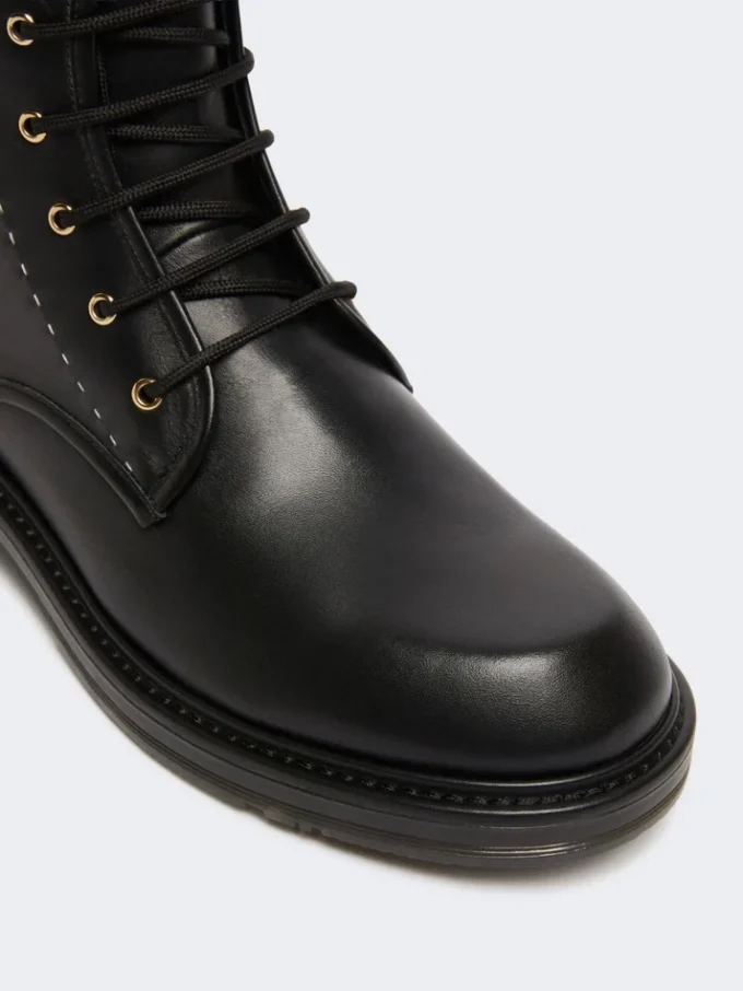 Bottes militaires en cuir, noires Bottes militaires en cuir, noires