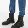 Bottes militaires en cuir, noires Bottes militaires en cuir, noires