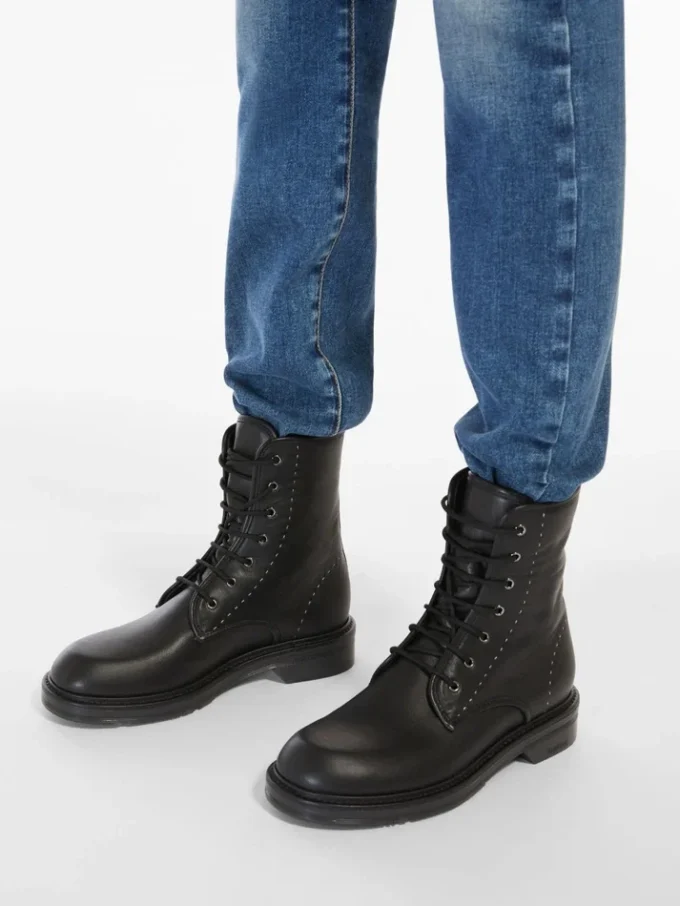 Bottes militaires en cuir, noires Bottes militaires en cuir, noires