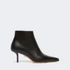 Bottines en cuir à fermeture éclair, noires