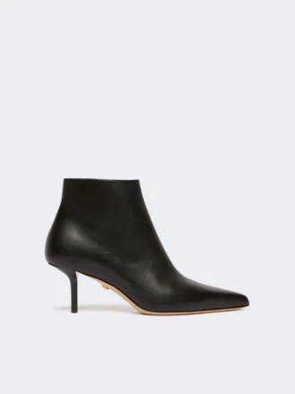 Bottines en cuir à fermeture éclair, noires