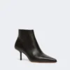 Bottines en cuir à fermeture éclair, noires