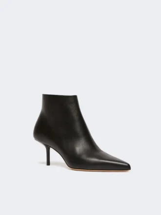 Bottines en cuir à fermeture éclair, noires