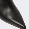Bottines en cuir à fermeture éclair, noires