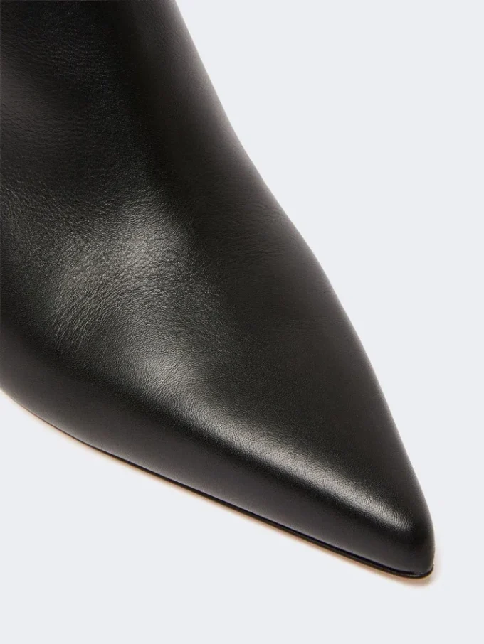 Bottines en cuir à fermeture éclair, noires