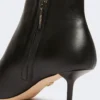 Bottines en cuir à fermeture éclair, noires