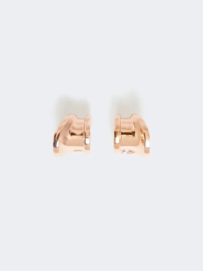 Boucles d’oreilles asymétriques en métal, bronze Boucles d’oreilles asymétriques en métal, bronze